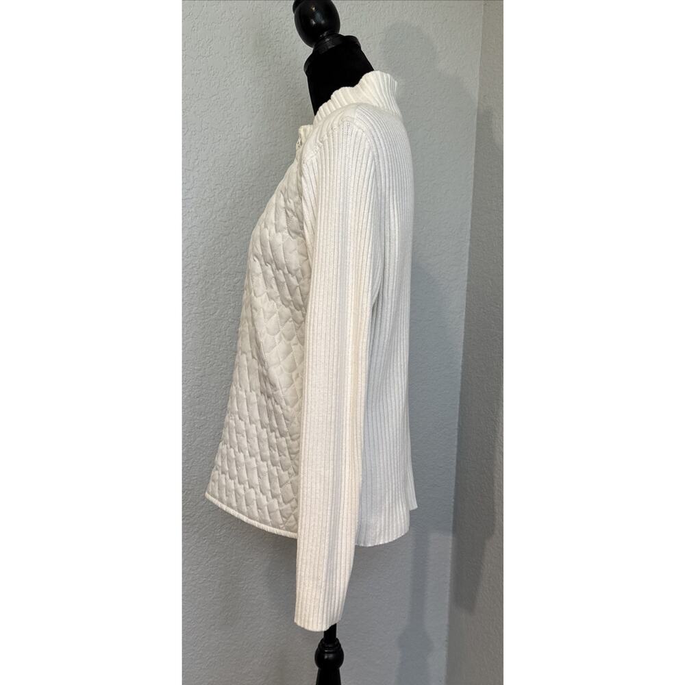 For Cynthia Women's Size XL Winter White Puffer Jacket Cardigan Long Sleeve - Picture 7 of 14